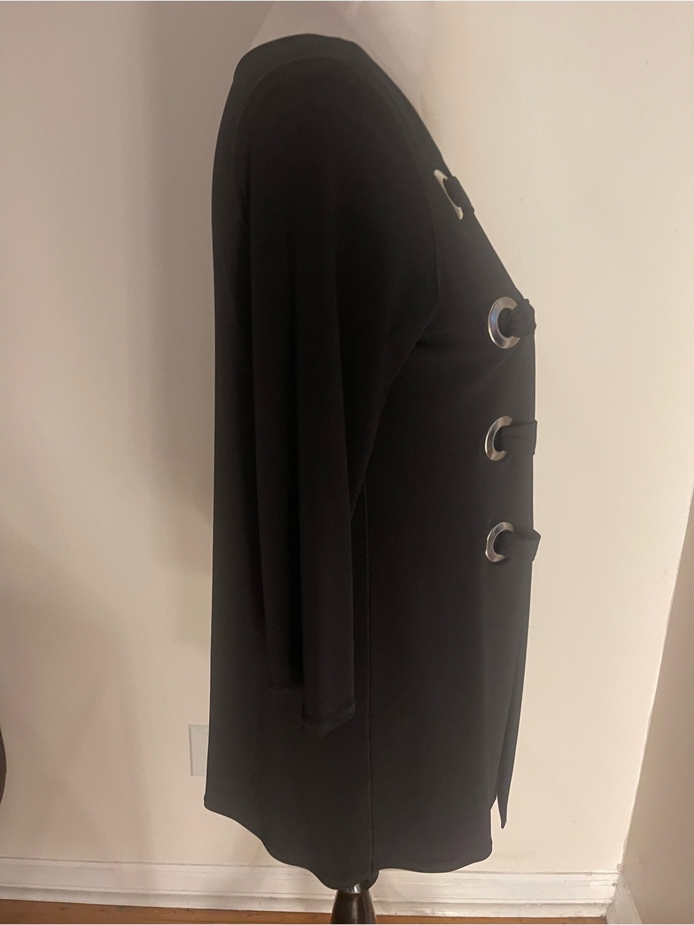 Eva Varro Knit Jersey 3/4 Sleeve Side Grommet Detail Tunic - Picture 7 of 9